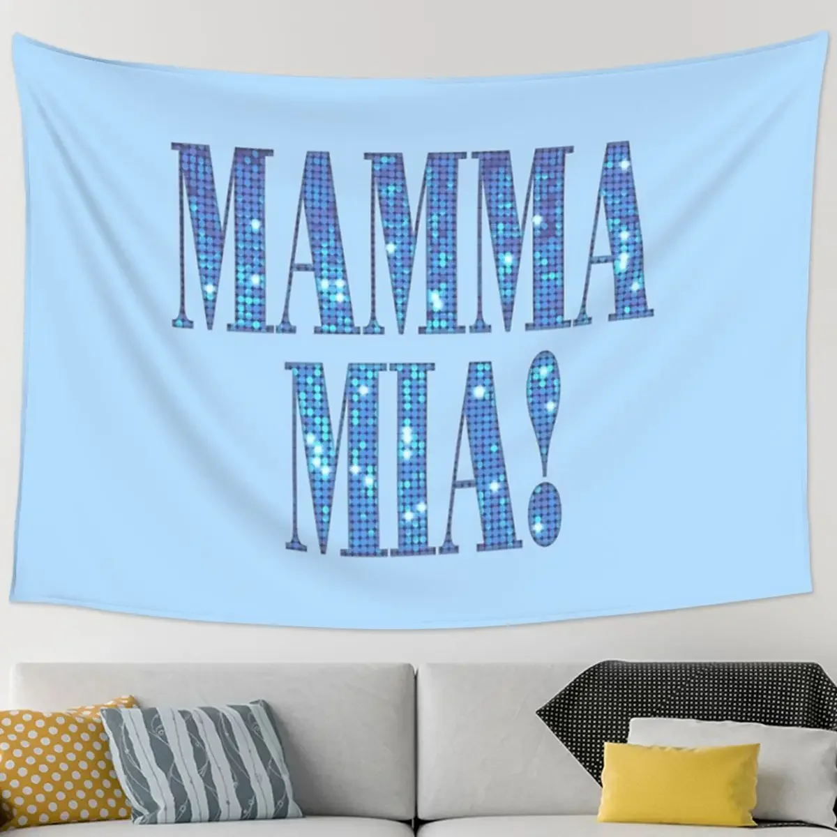 Mamma Mia -disco Tapestry Hippie Wall Hanging Aesthetic Home Decoration Tapestries for Living Room Bedroom Dorm Room