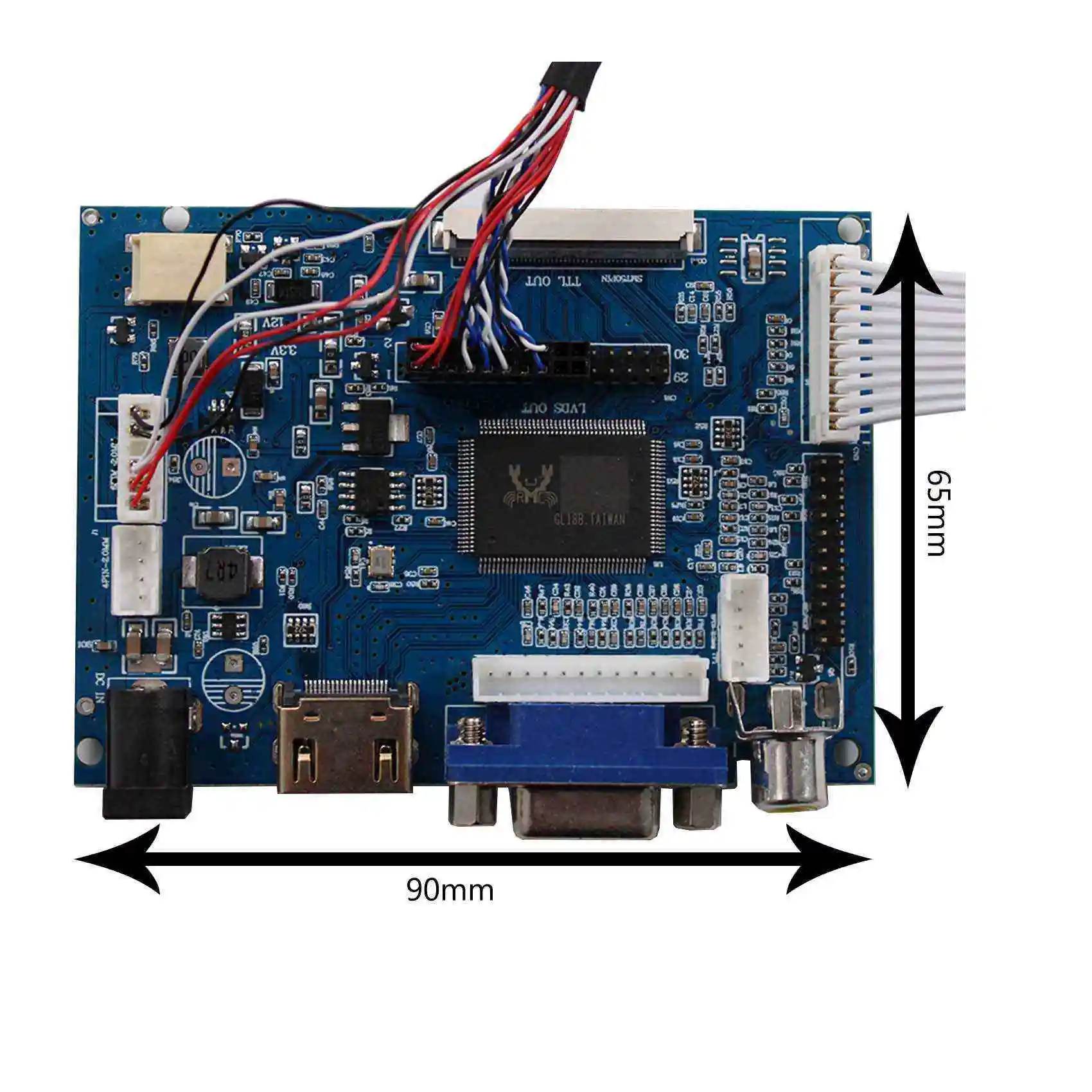 Vga Av1 Av2 50Pin Ttl Smart Control Board 1280X800 Lvds Driver Board 10.1 Lcd Driver Board