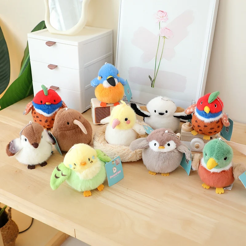 Simulation 10 Styles Birds Plush Toy Kawaii Stuffed Animal Realistic Tit Sparrow Cute Lifelike Bird's-nest Soft Backpack Pendant