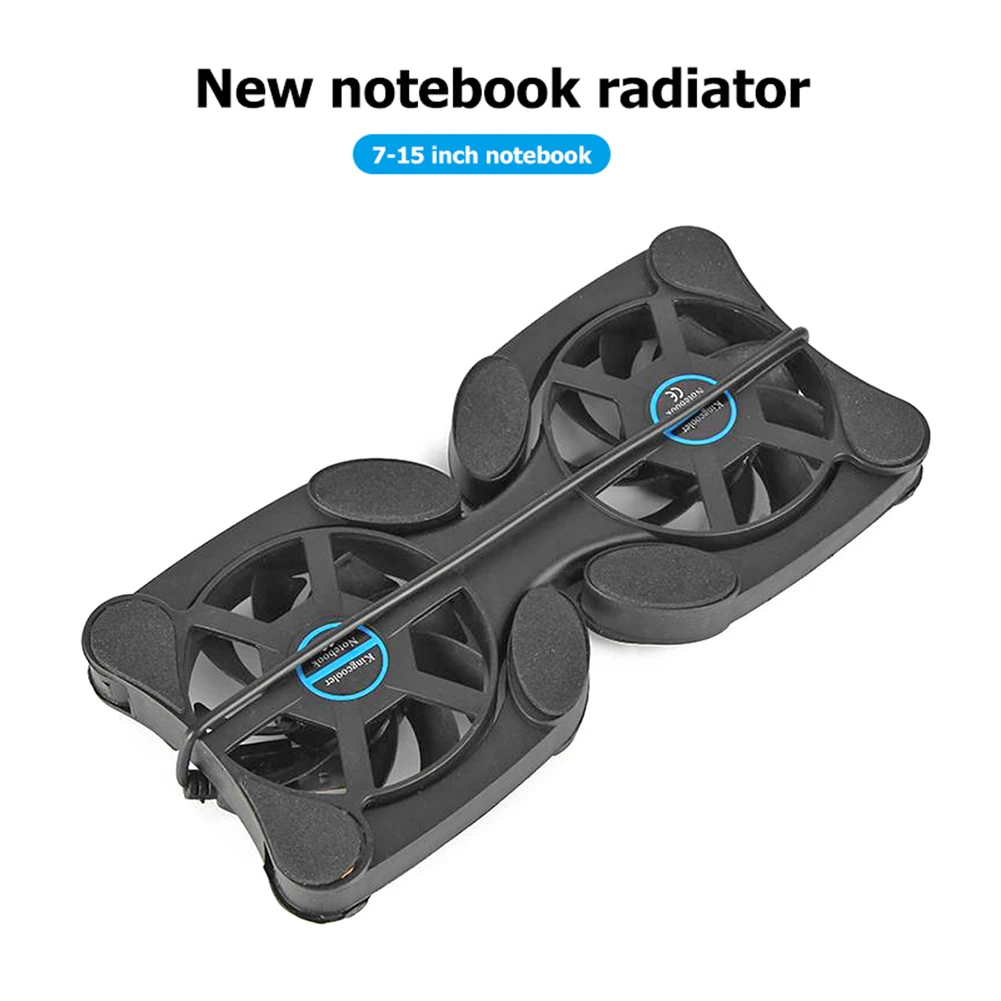 Portable Collapsible Laptop Cooler USB Powered Dual Fan Cooling Pad for Notebook