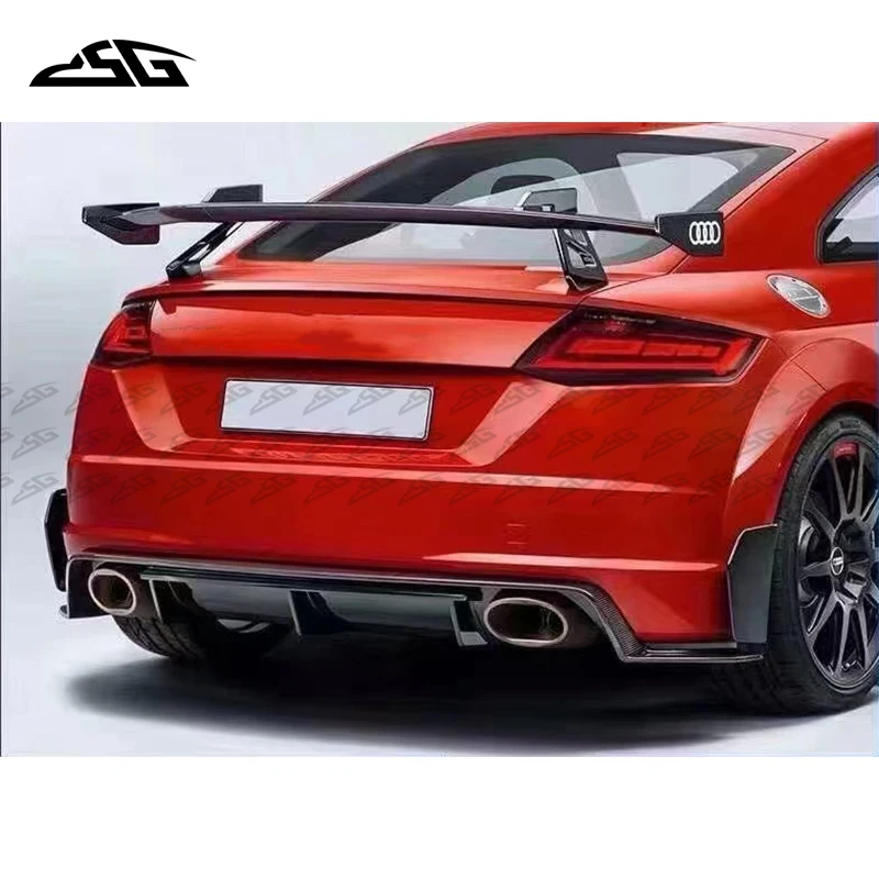 Car Rear Lip Splitter Apron Guard For Audi TT MK3 standard TTRS 2015-2019 Carbon Fiber Rear Bumper Lip Diffuser Spoiler Body Kit