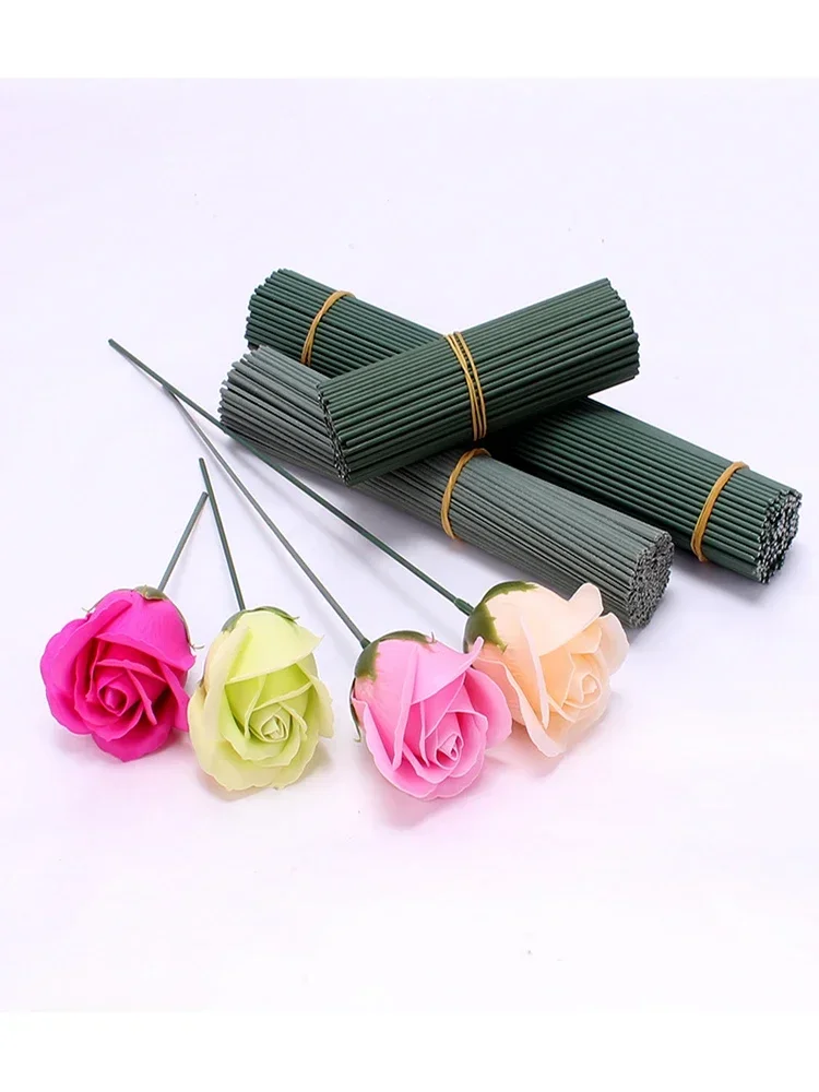 17 cm/25/30/40 cm Kunstbloem Stengels rozenblaadjes/basis Ijzerdraad Stengel DIY Zeep/Papieren Bloem Stub Accessoire Stengels Craft Decor - afbeelding 2