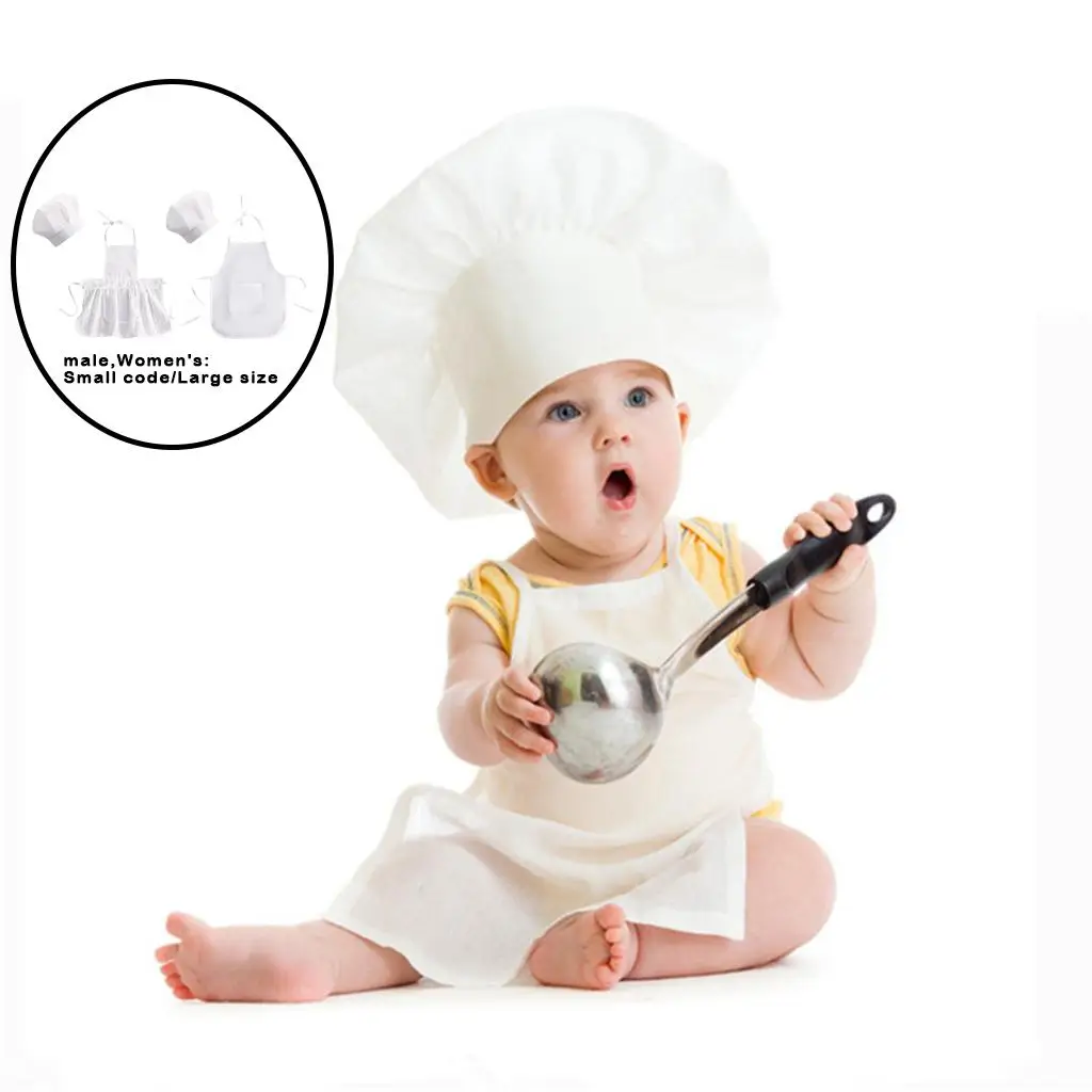 Katoen pasgeboren fancy fotografie prop alsof chef-kok schort set kostuum cosplay