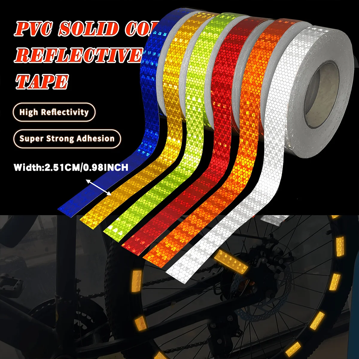 Car Reflective Tape Auto Safety Warning Sticker Reflector Protective Tape Strip Film for Trucks Auto Motorcycle