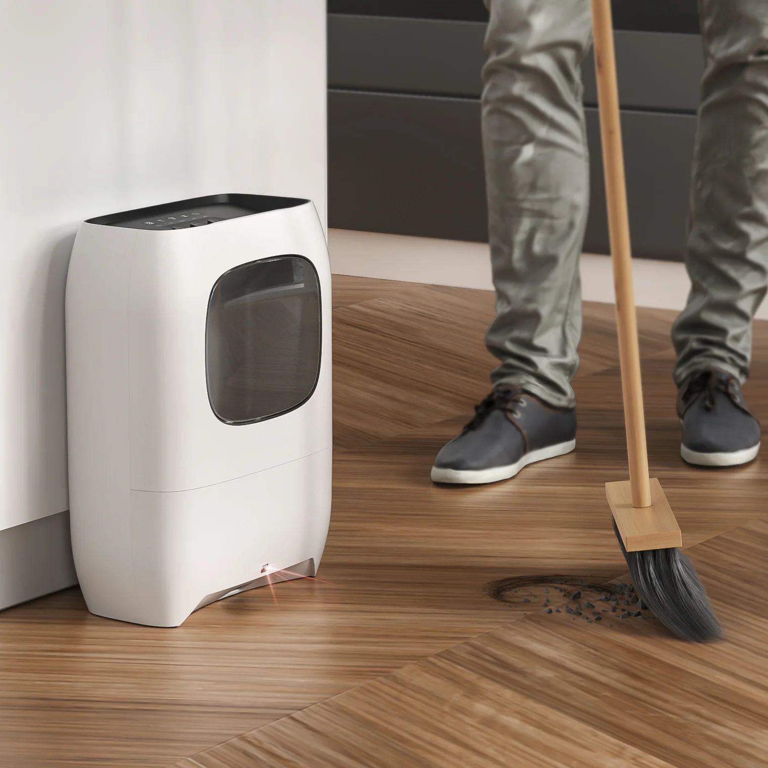 

No contact vacuum automatic dustpan super fast powerful cleaning salon pet hair food dirt kitchen dust pot vacuum