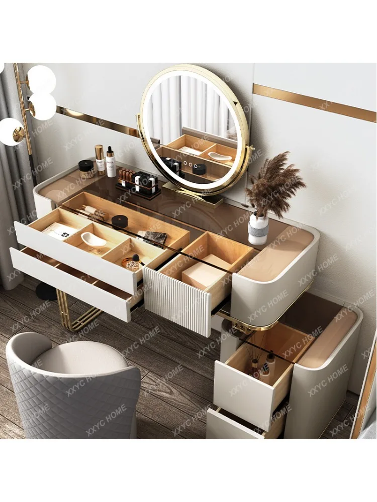 Dressing Table Bedside Table Storage Integrated Bedroom Dresser Large and Small Apartment Type Makeup Table