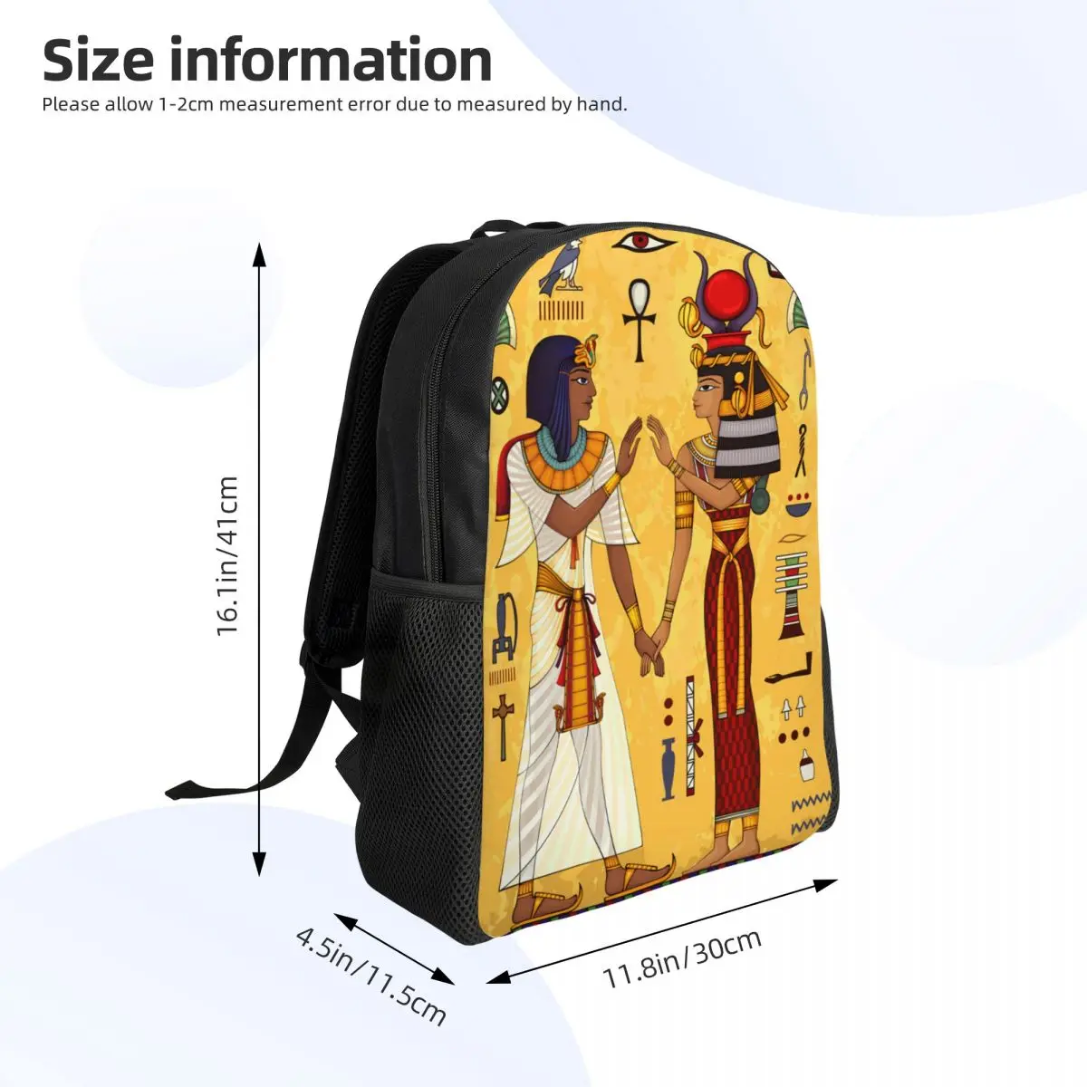 Antigo Egito Totem Faraó Anubis Mochila, Escola e faculdade Student Bookbag, Fits 15 "Laptop, Egípcio Hieropédica Educação Bag