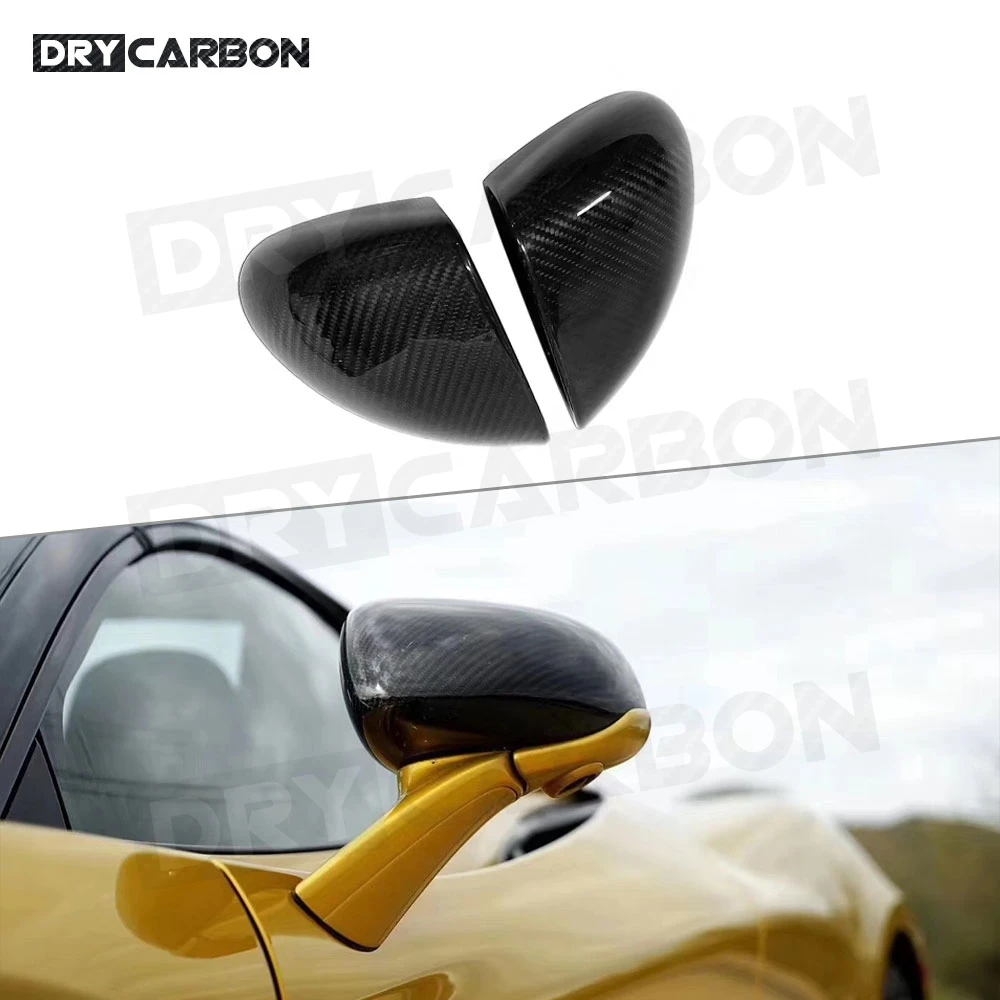 Dry Carbon Fiber Replacement Style Rearview Mirror Cover Trim Caps For McLaren 720S 540 570 650S Car Styling