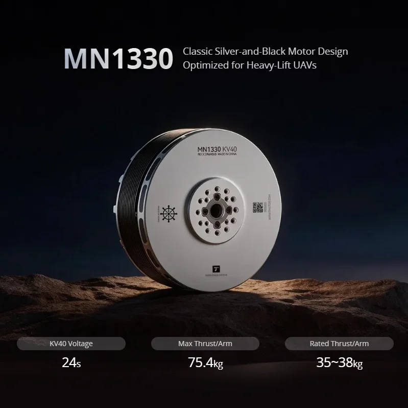 T-MOTOR MN1330 Brushless KV40 High Thrust 68kg Industrial 24S 48V Heavy-Lift Drone RC Helicopter UAV Motor