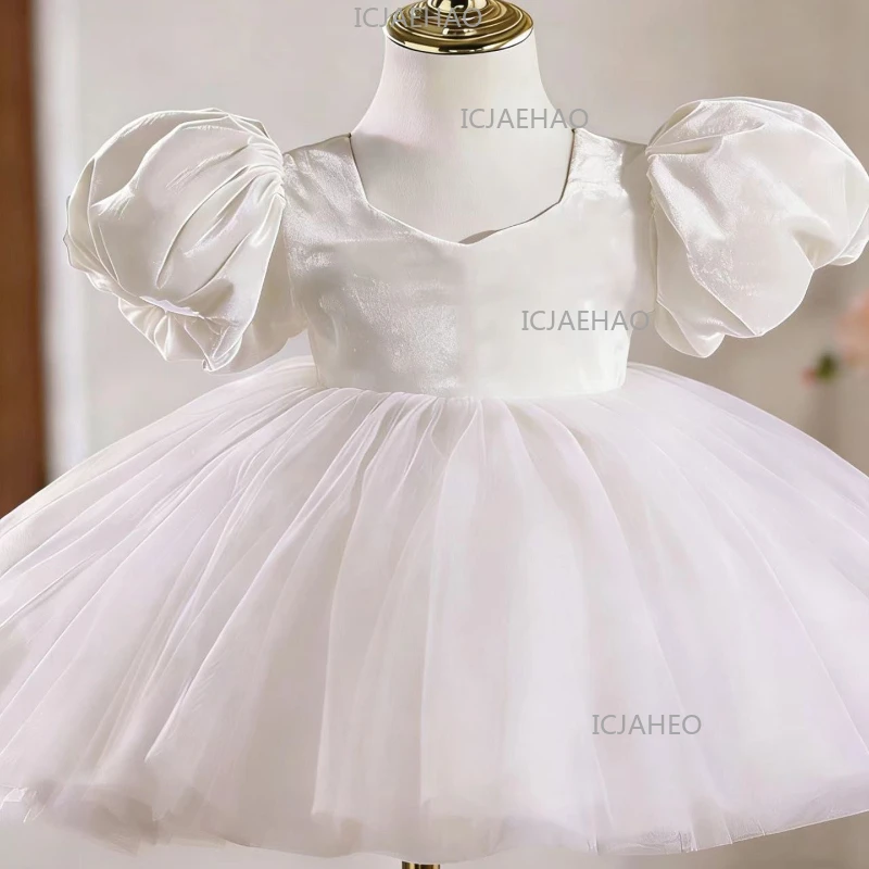 

Детское платье принцессы с пышными рукавами, новое детское платье-пачка, платье на первый день рождения, элегантный вечерний костюм, нарядное платье для девочки на конкурс красоты