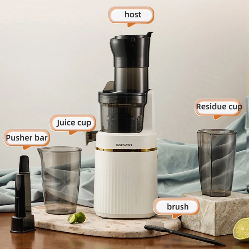 Portable Blender Electric Slow Juicer - Fruit Vegetable Citrus Screw Cold Press Extractor 220V Filter-Free Squeezer