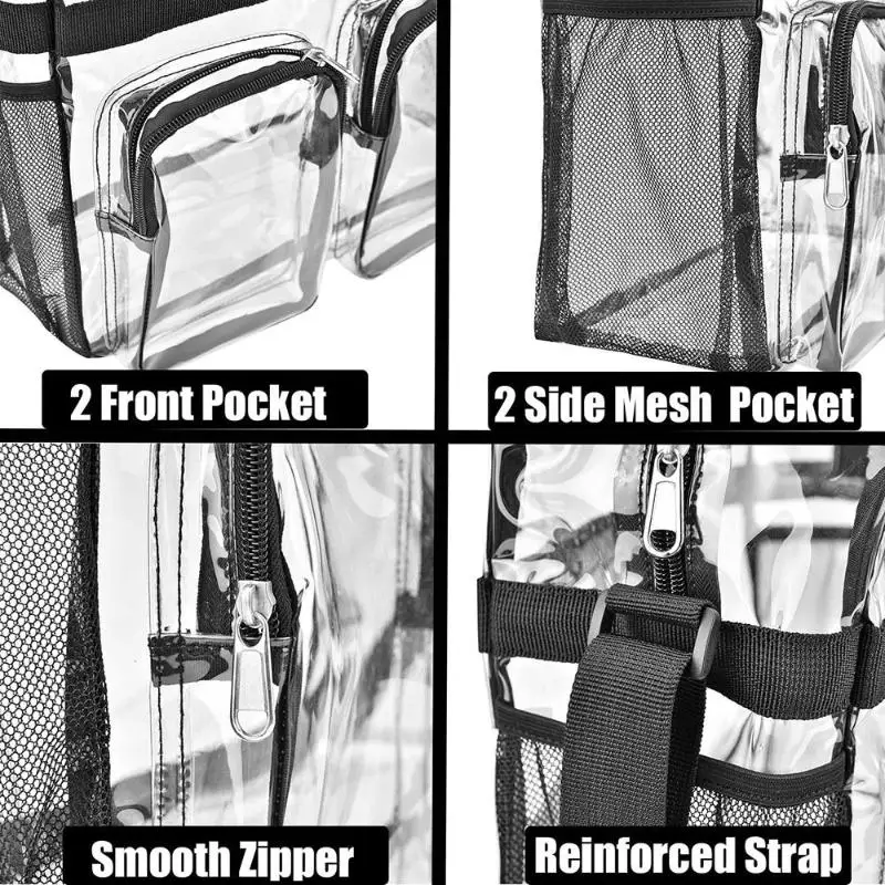 1 Stück Mini-Rucksack mit großer Kapazität, Reisehandtasche, transparente Tasche, Umhängetasche, durchsichtige Tasche – Detail 8