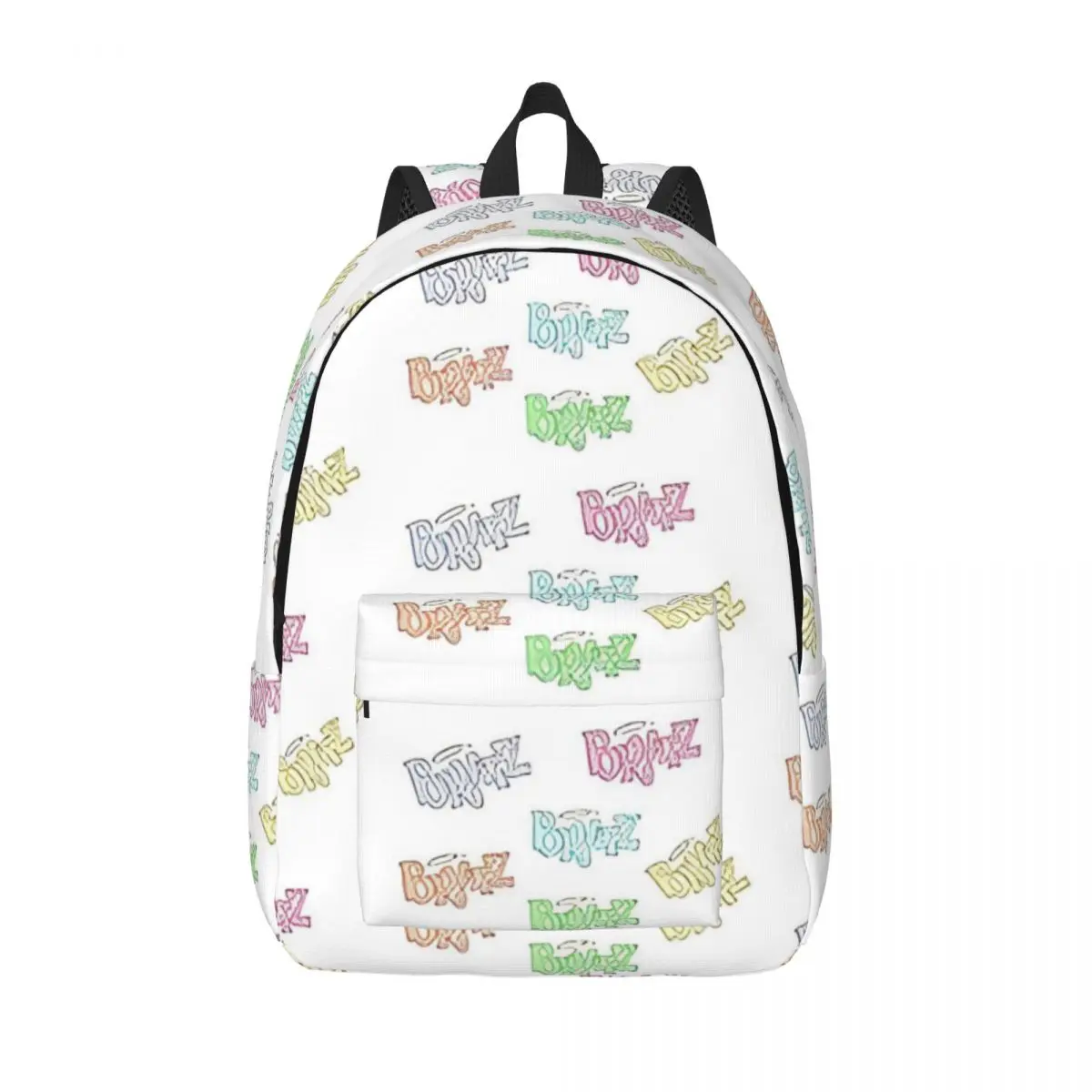 

Pastel Coloured Bratz Logo Backpack Elementary High College School Student Bookbag Teens Canvas Daypack Travel