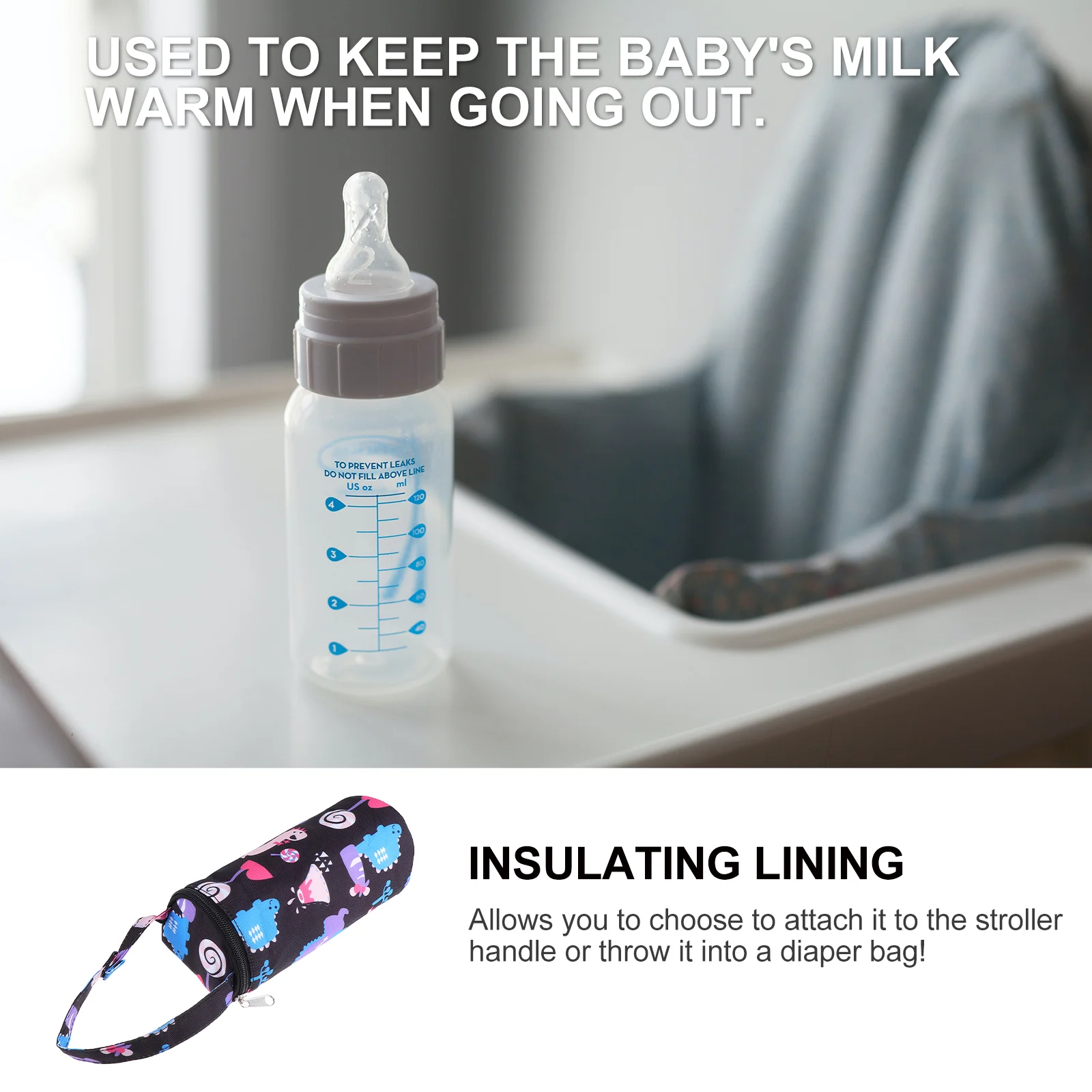 Breastmilk Insulation Bag Baby Bottle Portable Warmer Thermal Feeding Nursing Vacuum Flask Interlayer Cotton Pouch