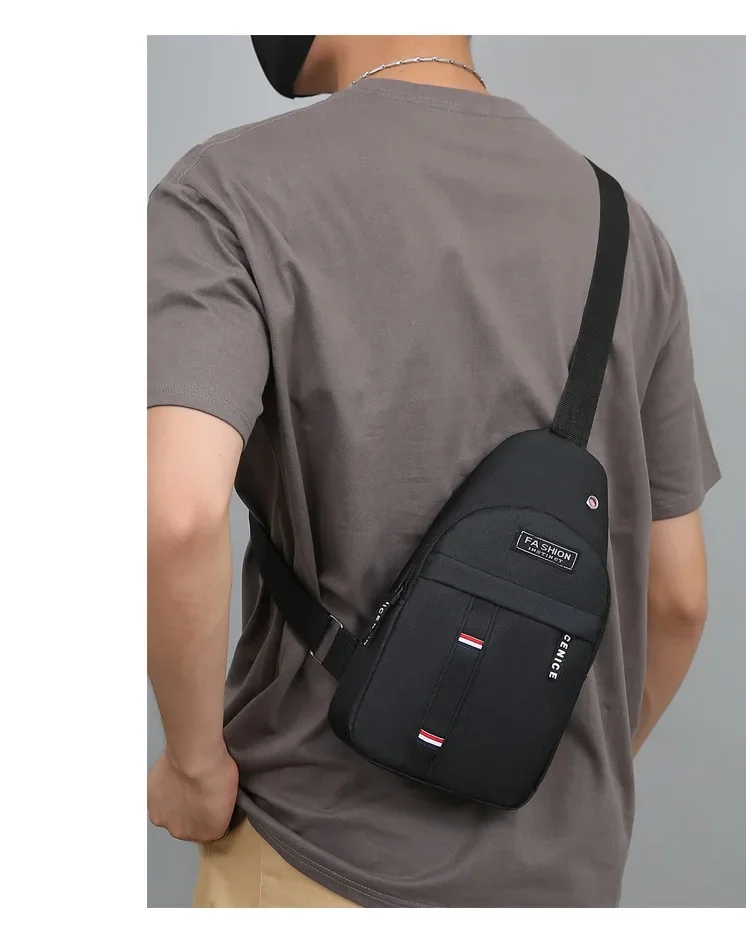 Men\'s Small Canvas Crossbody Chest Bag, Multifunctional Sling Bag For Outdoor Sports Travel Hiking Camping