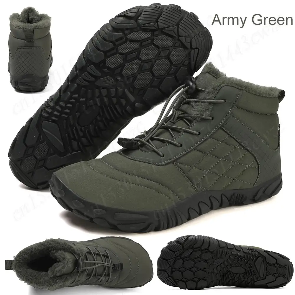 

Barefoot Snow Boots Outdoor Trekking Shoes Anti Slip Casual Winter High-Top Barefoot Shoes Thermal Trail Running Shoes Plush