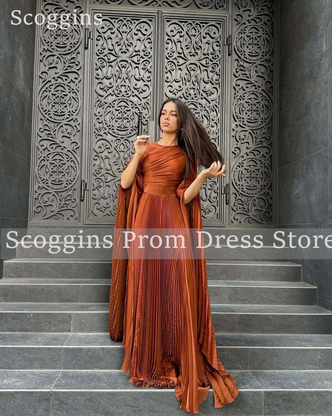 Scoggins A-Line Scoop Neckline Ruffle Floor-Length Dresses For Special Events Evening Dresses Prom Dresses Dress Dubai Luxury