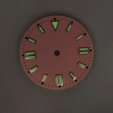 28.5mm Macaron Solid Color Watch Dial Green Luminous Stick Index Fit NH35 NH36 MIYOTA8215 Mechanical Watch DIY Accessories