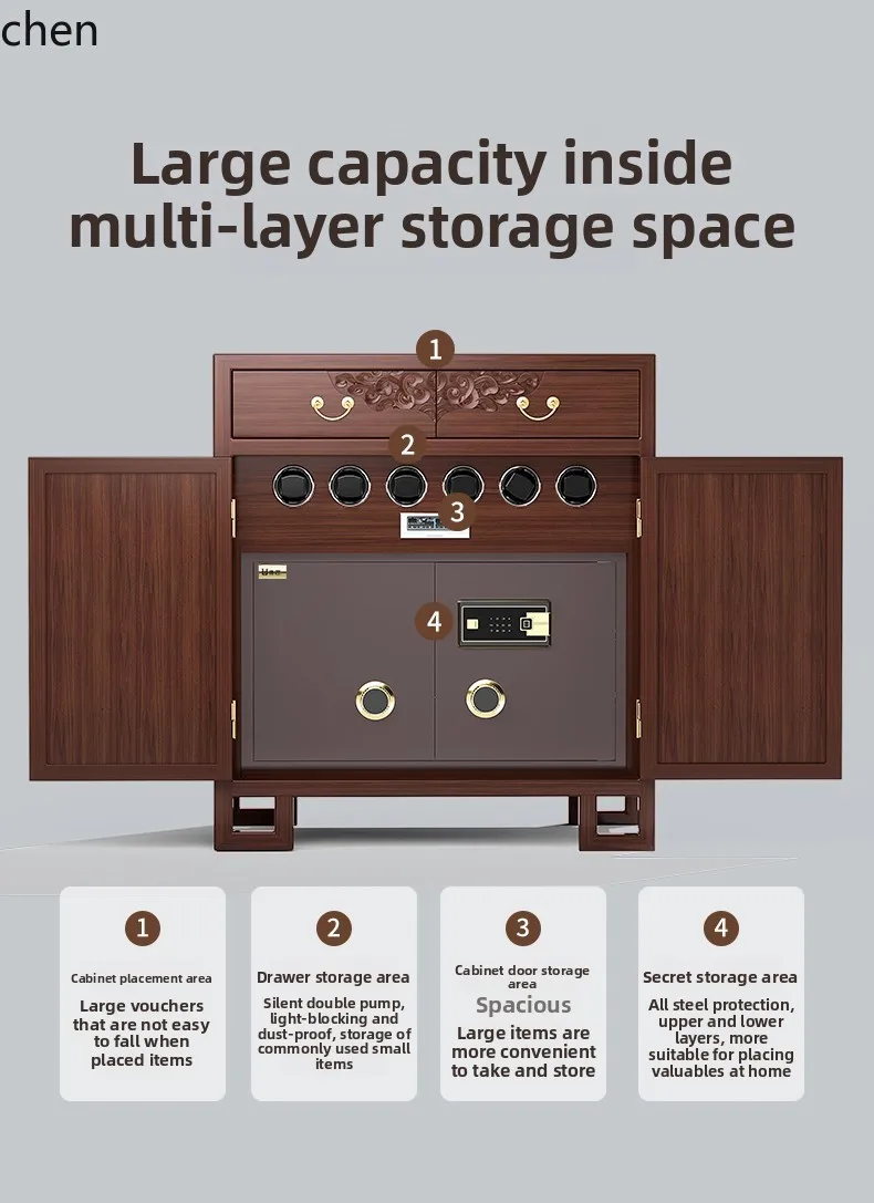 LXC آمن ضد السرقة للمنزل، مكتب كبير، بصمة الإصبع، قفل بكلمة مرور، تخزين باب مزدوج، آمن مخفي