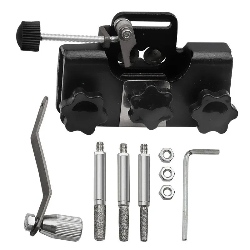 Hand Crank Chainsaw Sharpener Portable 3 Grinding Heads Manual Chain Grinder for Garden Saw Electric Free Sharpening
