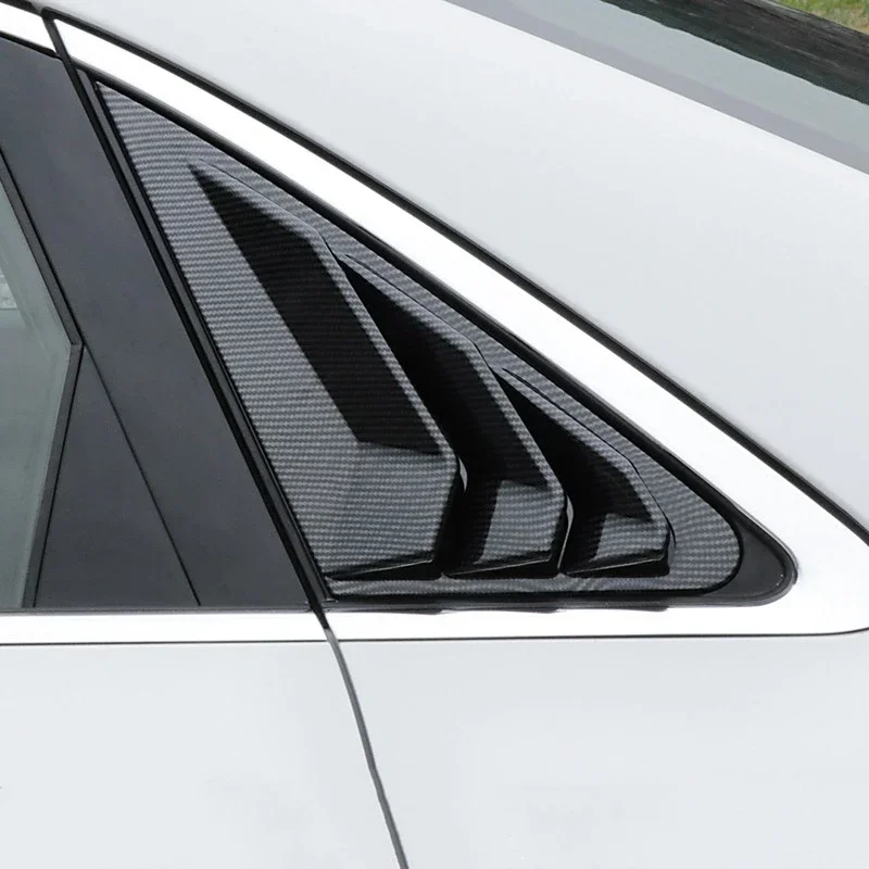 Auto Styling Achterruit Driehoek Panel Decoratie Cover Luiken Stickers Voor Audi A4 B8 B9 2009-2019 Carbon Fiber kleur Trim