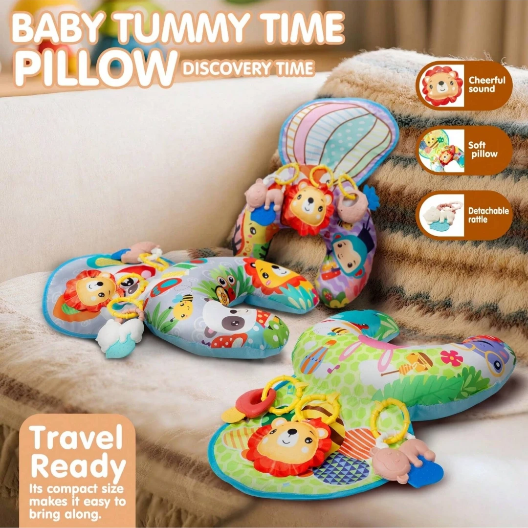 Toddler Crawling Toy - Tummy Support Pillow - Baby Crawling Mat - Multifunctional Baby Crawling Mat with Rattle Toy