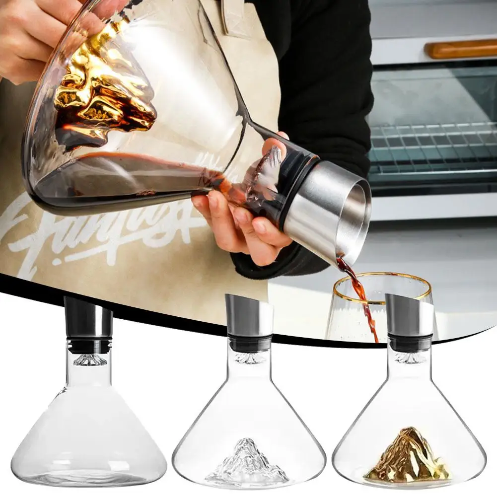 Iceberg Waterfall Style Decanter Crystal Glass Transparent Aroma Quick Wine High-end Wine Dispenser Filter Decanter Red X7Z0