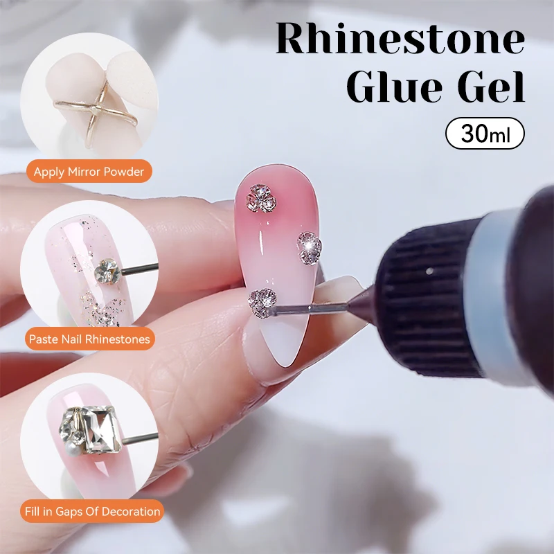NICOLE DIARY 30ML Nail Rhinestone Glue For Nails Super Strong Gel Nail Glue Seam Filling Glue For Charm 3D Nails Gel Decorations
