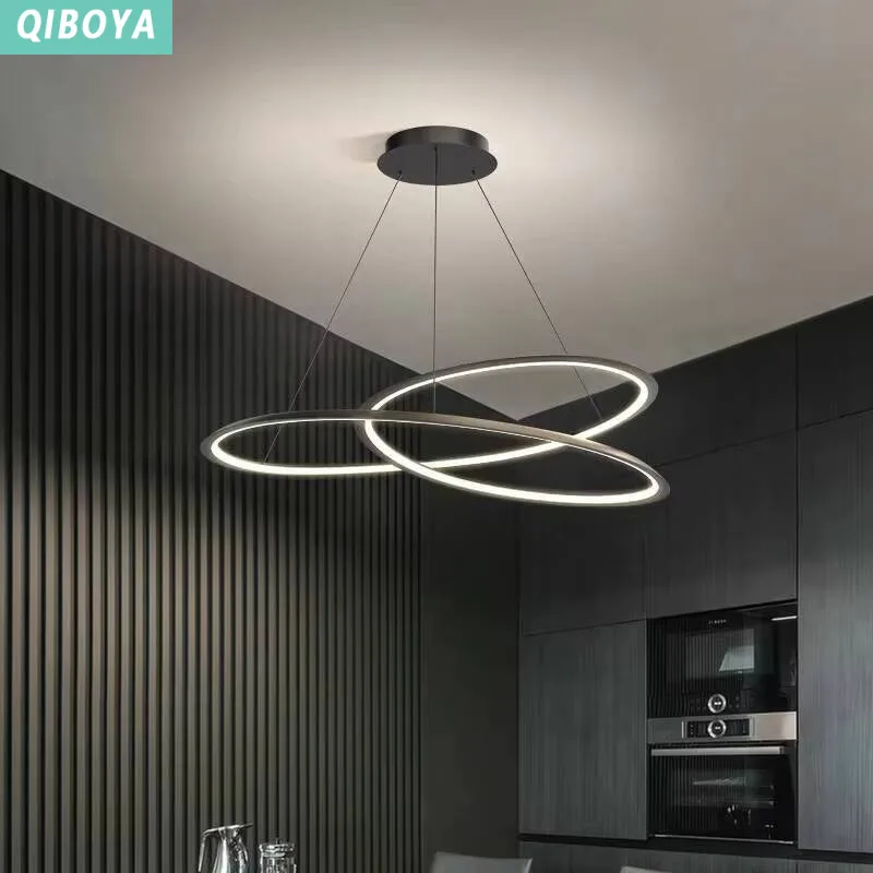 Creative Led Special-shaped Chandelier Modern Minimalist Home Interior Decoration Lighting Lamps Aluminum Circle Line Chandelier