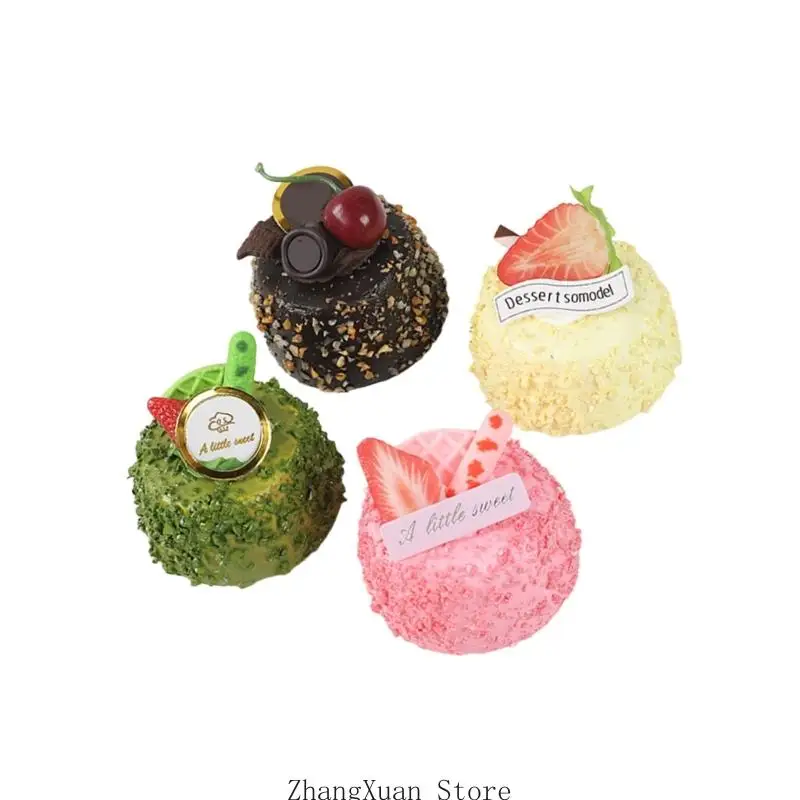 Künstliches Dessertmodell-Set aus PU, Bäckerei-Themendekoration für Regalszenen, Geburtstagsfeiertische, Ladentheken und 3XUF – Detail 4