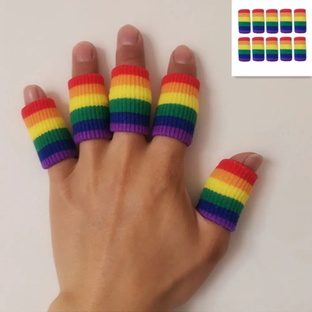 Thumb Support Finger Brace Joint Protection Breathable Stripe Finger Cover Elastic Stabilizers Finger Protection Sleeve