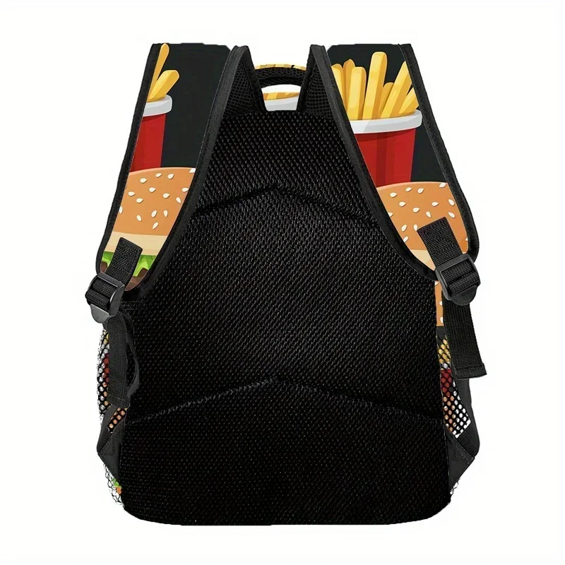 Custom Bag Hamburger Fries (4) Printed Backpack, Men's Outdoor Sports Backpack Hiking Backpack, Camping, Casual Party, Unisex Ad