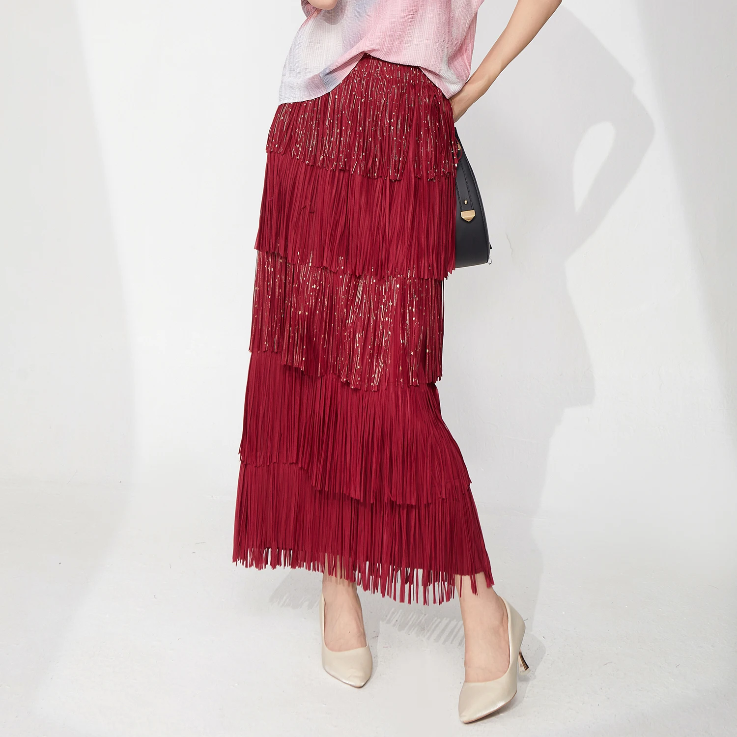 Direct From the Factory Women's Elegant Skirt Design High Quality Stretch Tassel Skirt Summer