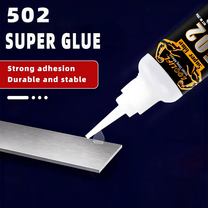 LOOLIFL1-5pcs 502 Super Glue Instant Quick-drying Cyanoacrylate Adhesive Leather Rubber Wood Metal Strong Bond Liquid Glue Tool
