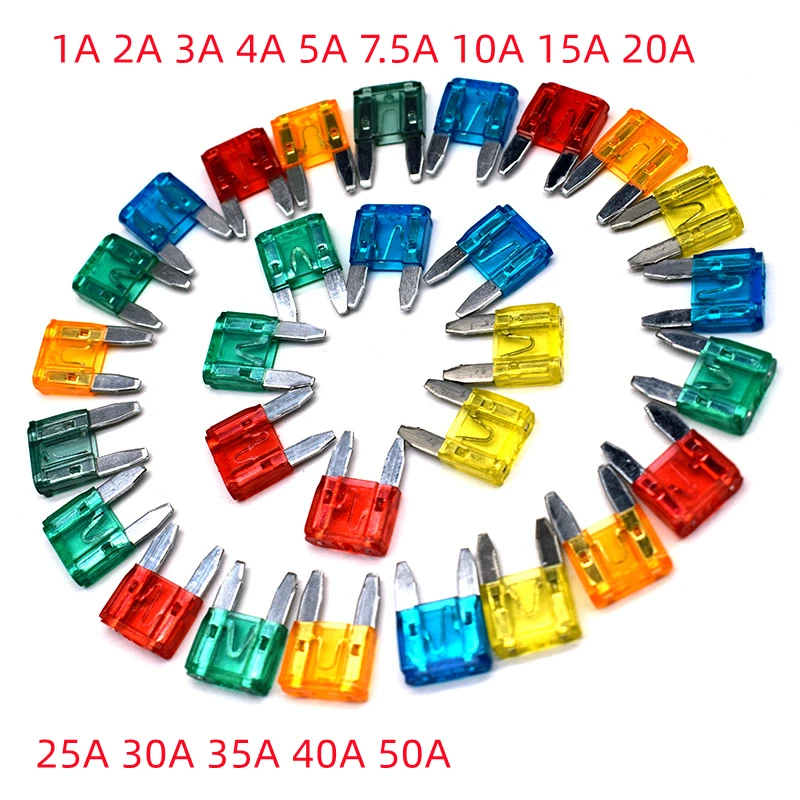 Car Fuses Standard Mini Micro 2 Car Fuse 2A 3A 5A 7.5A 10A 15A 20A 25A 30A 35A 40A Amp Clip Fuse Set for Truck Mini Small Medium