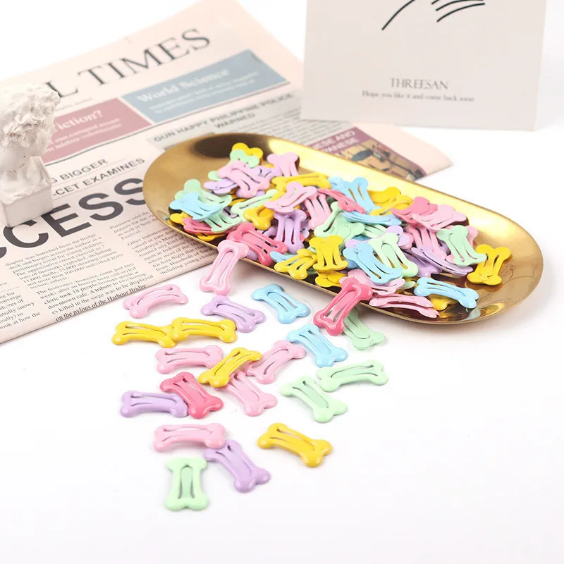 5/10/20pcs Dog Hair Clips Multicolor Barrettes Small Bone Snap Hair Clips for Dog Cat Pet Grooming Bows Pet Hair Accessories