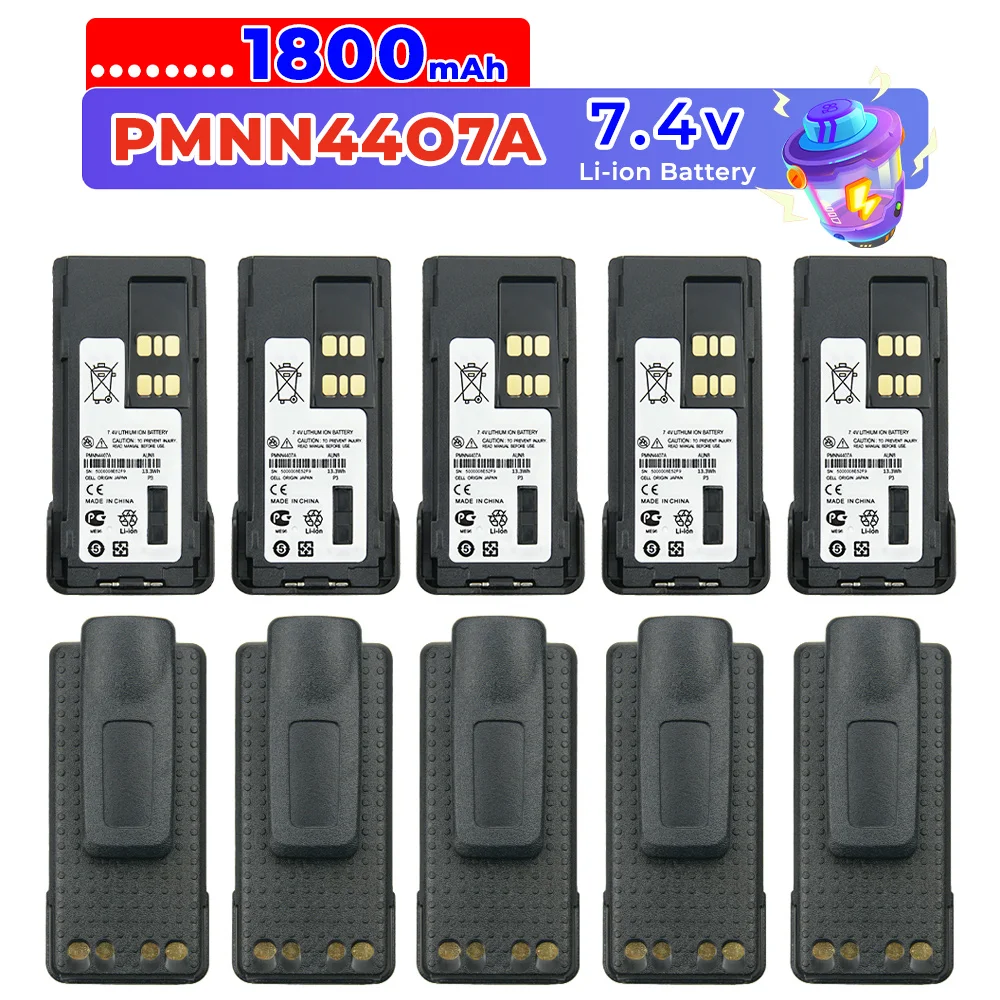 10PCS PMNN4407A Batería de Repuesto de 1800mAh para Radios Motorola XPR3000 XPR3500e APX1000 APX4000 DGP5550 GP328D XiR P8668 P8608