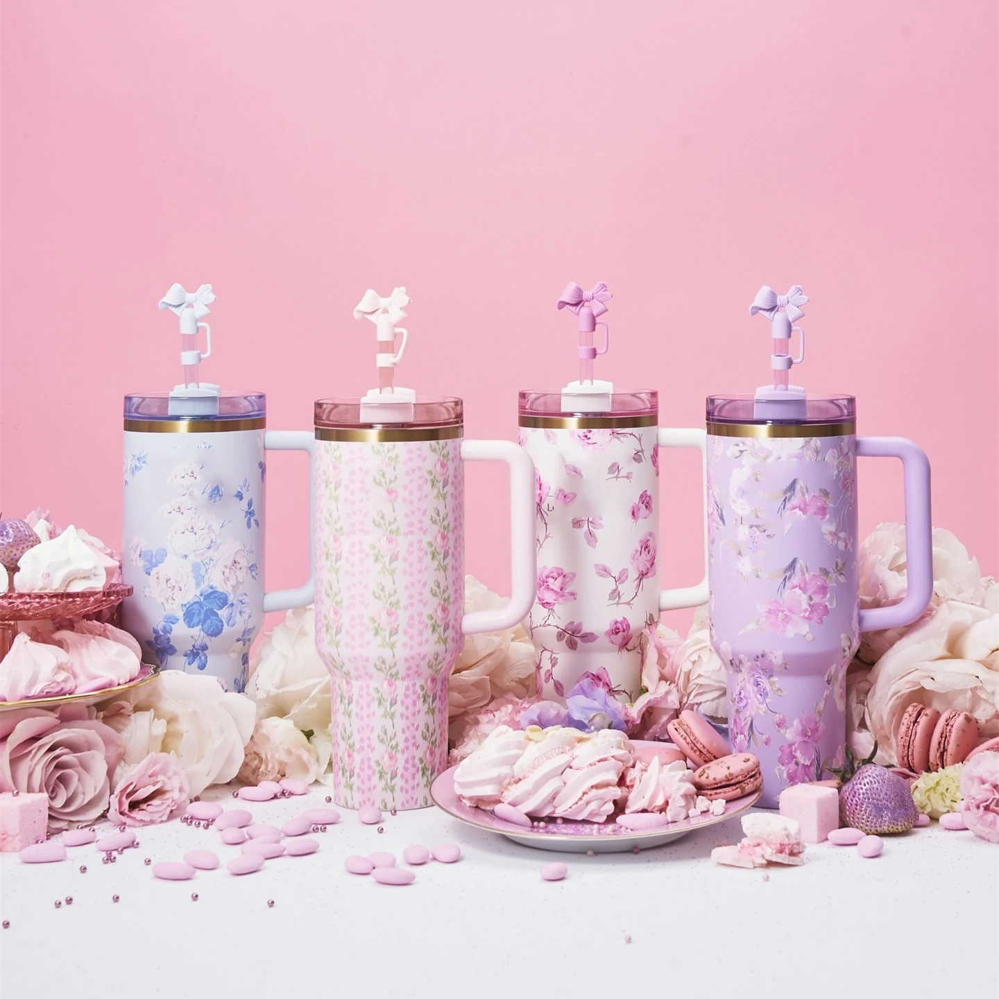 

40oz Floral-Engraved Tumbler: 304 Steel Vacuum Mug w/Silicone Handle & Leak-Proof Lid - Home/Outdoor Use (Dishwasher Safe)