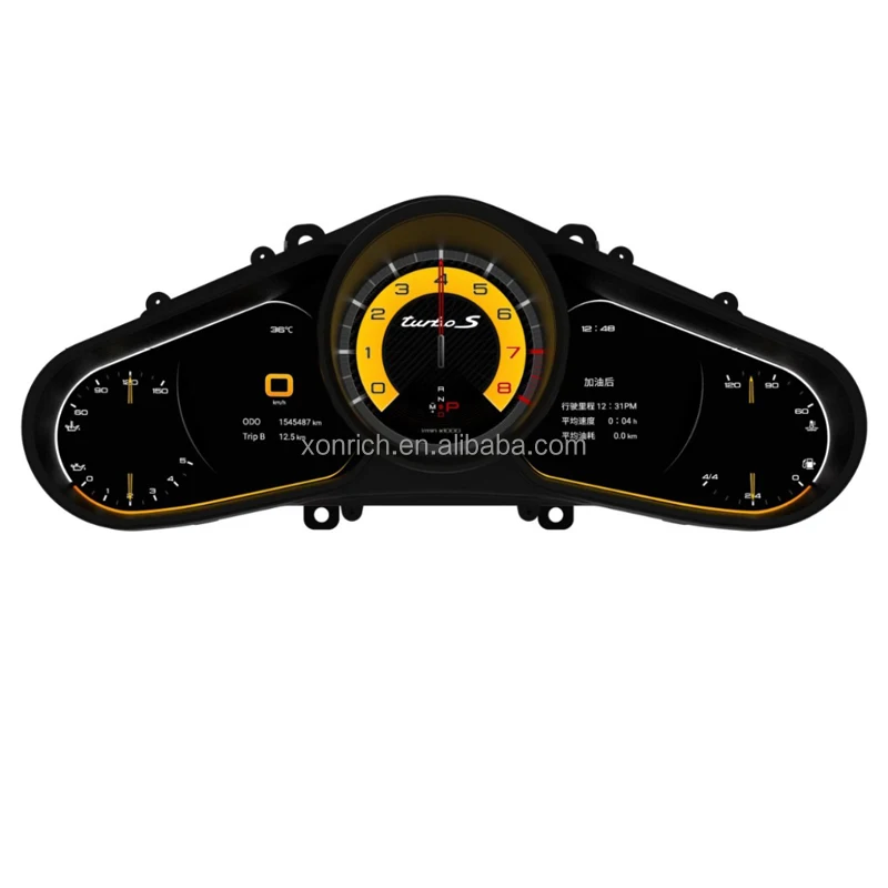 Carro LCD Digital Display Dashboard, Tela Traço, Painel de Instrumento Unidade, Medidor de Velocidade, Fit para Porsche Cayenne 2011-2017, Cockpit Virtual, Novo