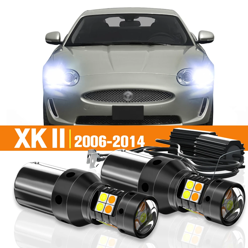 2x LED Dual Mode Turn Signal+Daytime Running Light DRL For Jaguar XK II 2 2006-2014 2008 2009 2010 2011 2012 Accessories Canbus