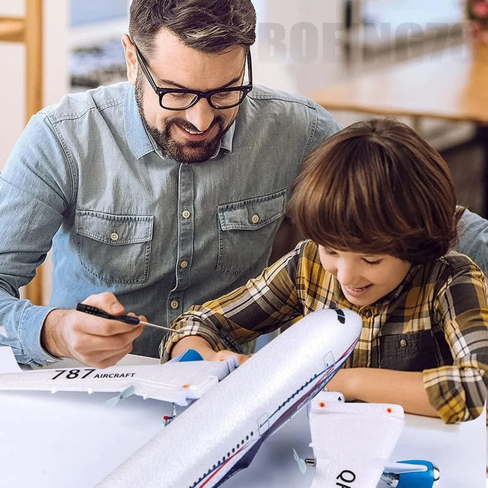 Avion RC 3 canaux prêt à voler 2,4 GHz B787 avec gyroscope pour enfants et adultes