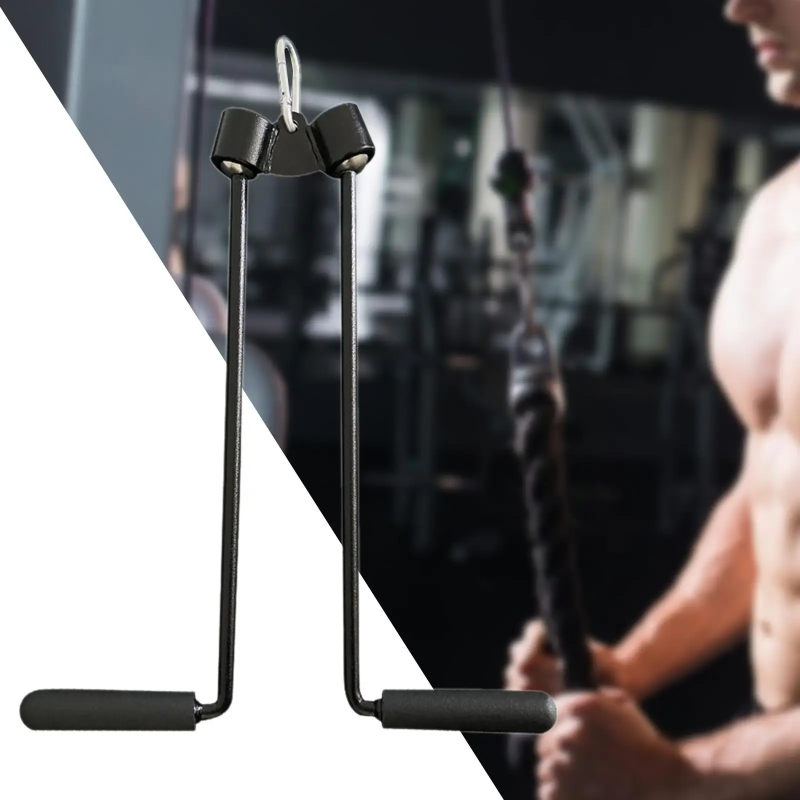 Triceps Pull Down Bar Cable Attachment Home Gym Push Downs Multifuctional Ergonomic Heavy Duty Pulley System Biceps Pushdown Bar