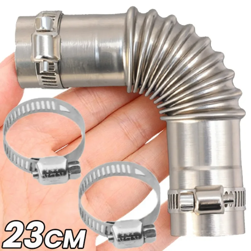 Tubo de codo calentador de estacionamiento de aire conector de tubo de escape con Clip de acero inoxidable para Webasto barcos calentador piezas de calefacción de coche