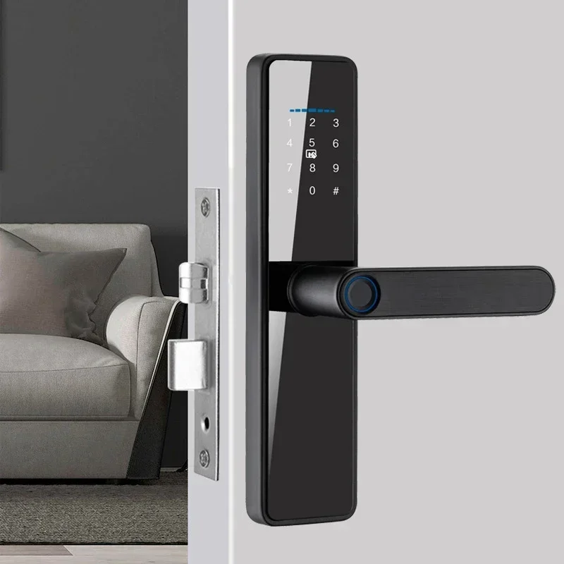 Tuya Intelligent Electronic Key, Código de segurança, senha biométrica, Wi-Fi, Alumínio Fingerprint App, Smart Lock Door, 2024