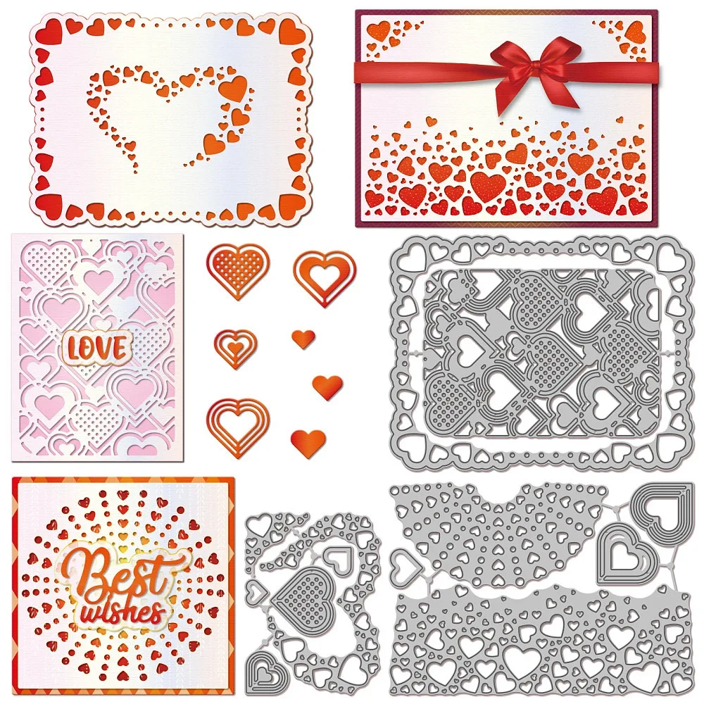 Valentinstag-Stanzformen aus Kohlenstoffstahl für DIY-Scrapbooking, Fotoalbum, dekorative Prägung, Papierkarten, Herz