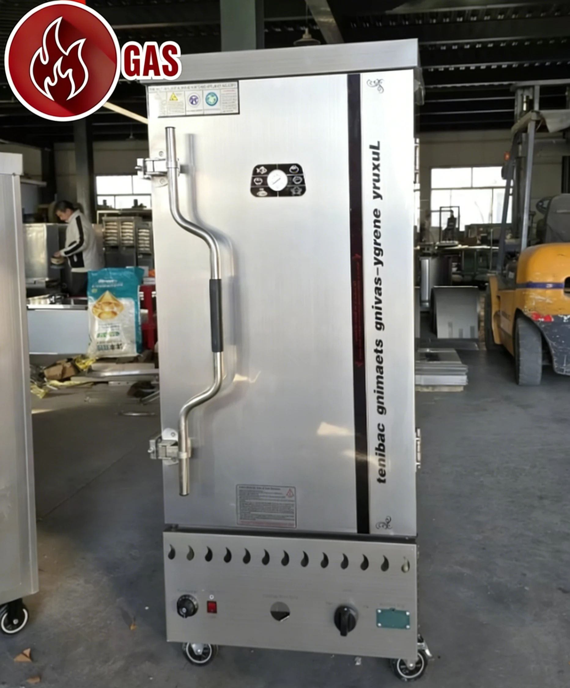 Factory Direct 12 Trays Commercial Gas Rice Steamer With Temperature Control Customized Stainless Steel Food Steaming Machine