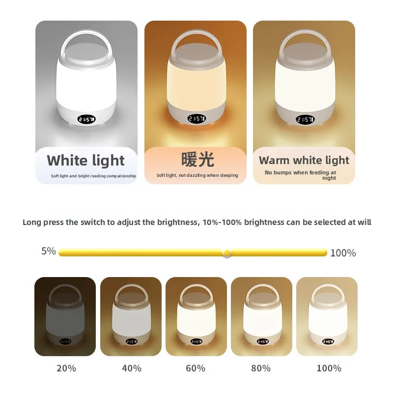 Led night light dormitory sleep light eye protection desk lamp student bedroom rechargeable bedside lamp new atmosphere light