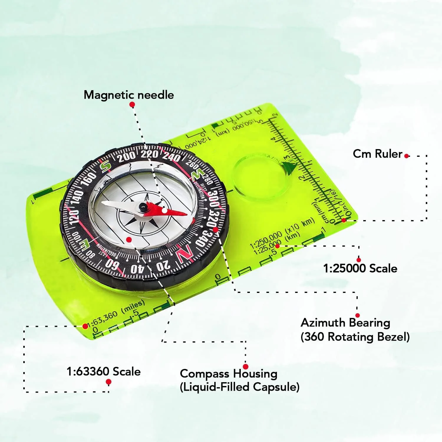 Orienteering Compass Hiking Backpacking Compass|Advanced Scout Compass Camping Navigation-Professional Field for Map Reading