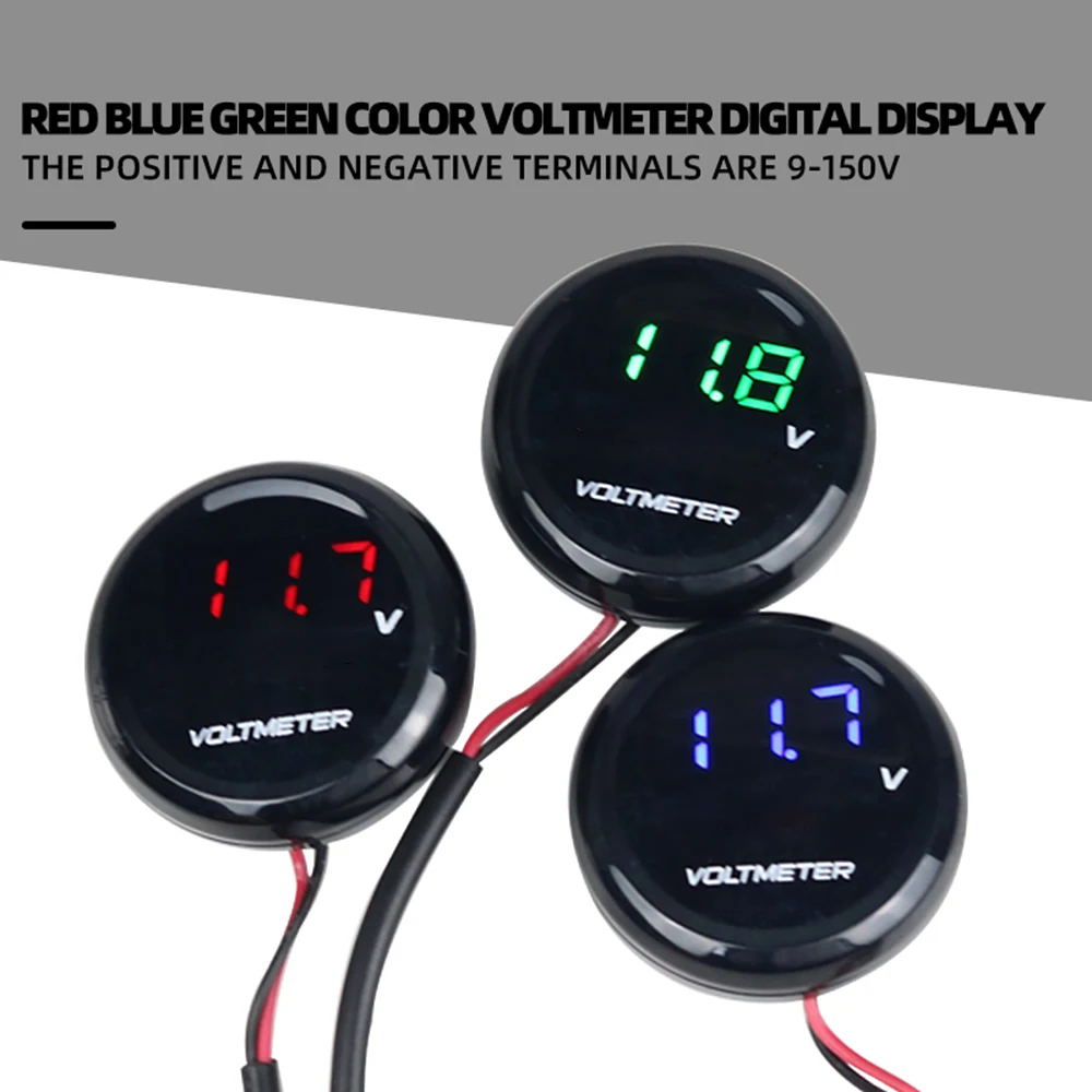 Universal Motorcycle part Voltage Meter Round Mini Voltmeter Gauge Digital LED For Yamaha XMAX 300 TMAX NMAX 155 Honda PCX ADV