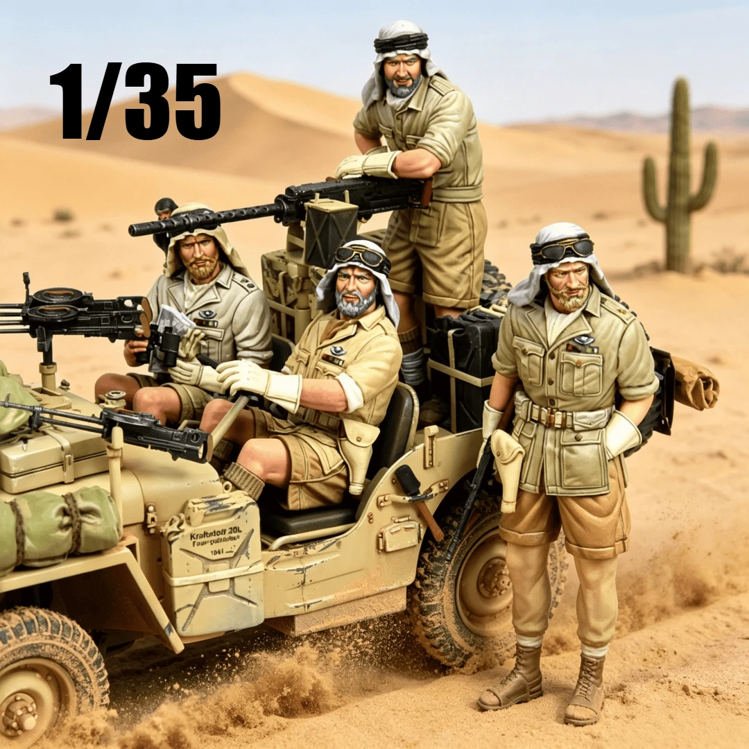 1/35 Cast Resin Model Set, Desert Special Forces Team, Resin Model, To Be Assembled, Unpainted